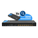 Extensor HDMI 4K 1x8 a través de CAT 6 hasta 400 pies con PoC, control IR unidireccional y gestión EDID (UHD18-EXB400-K)