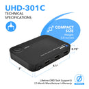 Conmutador HDMI 4K 3x1 con 2 entradas HDMI y USB-C (UHD-301C) 
