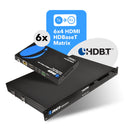 Matriz HDMI HDBaseT 4K 6x4 sobre CAT6/7 de hasta 40 metros, ancho de banda de 18 Gbps con HDR y control IR (UHD66-EXB132-K)