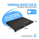 Matriz HDMI HDBaseT 4K 6x4 sobre CAT6/7 de hasta 40 metros, ancho de banda de 18 Gbps con HDR y control IR (UHD66-EXB132-K)