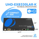 Extensor HDMI 4K HDBaseT sobre CAT6/7 de hasta 100 metros, IR bidireccional, ARC, PoC, RS-232 (UHD-EXB330LAR-K)