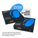 Extensor HDMI Balun por cable coaxial de hasta 100 metros - 1080p a 60 Hz sobre 75 ohmios RG-6U, IR bidireccional, conectable en cascada (CO-EX330-K)