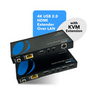 Extensor HDMI con HDBaseT sobre CAT5e/6/7 hasta 122 m - Control por infrarrojos, teclado y ratón a través de la red (UHD-EXB400UR-K) 