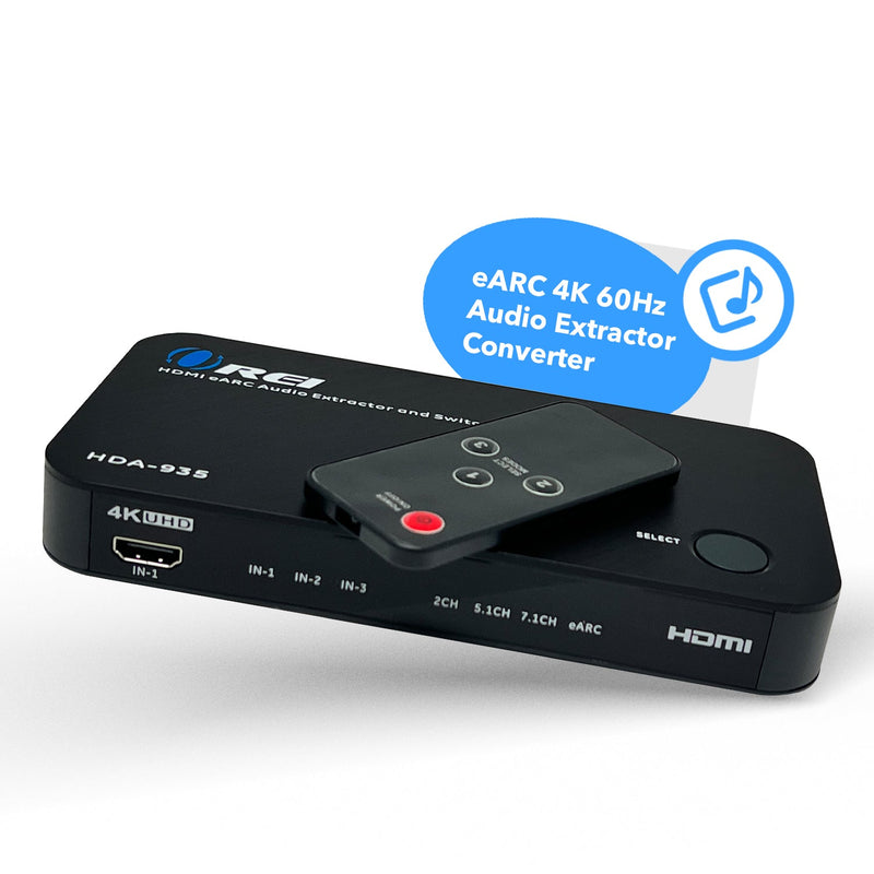 Extractor de audio dual HDMI eARC 4K a 60 Hz con puerto óptico y conector de 3,5 mm, ancho de banda de 18 Gbps (HDA-935) 