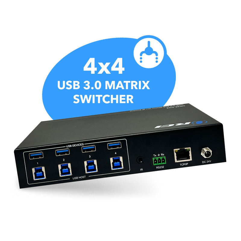 Conmutador KVM Ultra HD 4K con teclado y control de periféricos USB (UKM-404) 