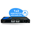 Divisor HDMI 1x2 con salida de audio: 1 entrada, 2 salidas, UltraHD 8K, EDID (BK-102A) 