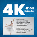 Extensor HDMI 4K sobre CAT6/7 RJ45 4K a 60 Hz con extractor de audio IR óptico hasta 70 metros (UHD-EX230A-K)