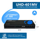 Conmutador HDMI multivisor cuádruple Ultra HD 4K 4x1 sin interrupciones (UHD-401MV) 