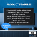 Extractor de audio HDMI 4K con conmutador y gestión de ARC/eARC y EDID (HDA-934)