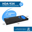 Extractor de audio HDMI 4K con conmutador y gestión de ARC/eARC y EDID (HDA-934)