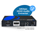 Extractor de audio 8K de 48 Gbps con salida S/PDIF y L/R, Dolby Vision (BKA-1)