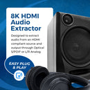 Extractor de audio 8K de 48 Gbps con salida S/PDIF y L/R, Dolby Vision (BKA-1)