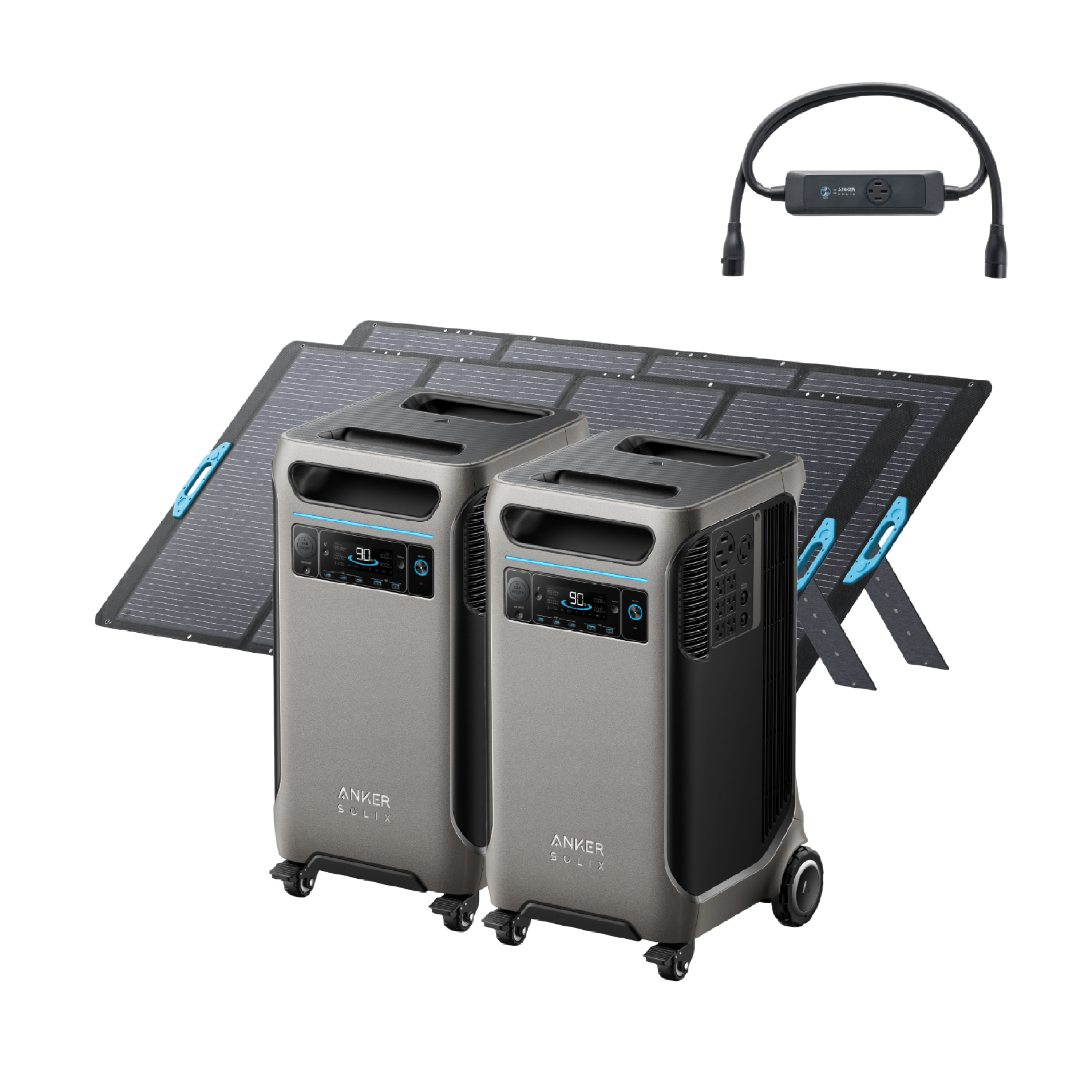 Anker Solix F3800*2+Double Power Hub+2 *440W Rigid Solar Panels ...