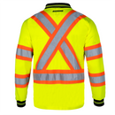 Hi-Vis X-Back Reflective Two-Tone Safety Long Sleeve Polo Shirt