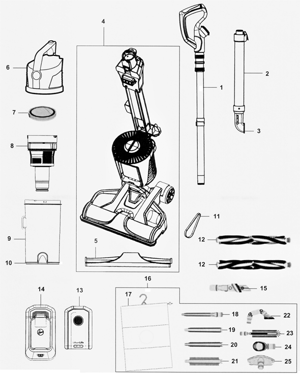 Cuerpo principal de Hoover, incluye boquilla BH50100