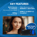 Divisor HDMI UltraHD 8K 2x2: 2 entradas, 2 salidas, EDID (BK-22) 