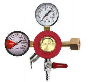 Bev Rite CO2 Regulator, Double Gauge, (0-60 lbs, 0-2000 lbs)