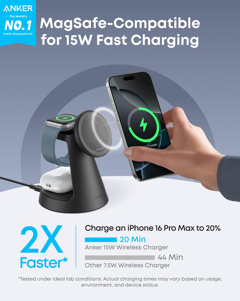 anker maggo charging station Anker MagGo Wireless Charging Station (3-in-1, Dock Stand)