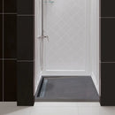 Black Andesite Rectangular Shower Base Hand-carved from Solid Block (W)32" (L)48" (H)3"