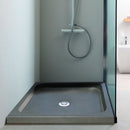 Black Andesite Square Shower Base Hand-carved from Solid Andesite Block (W)36" (L)36" (H)3"