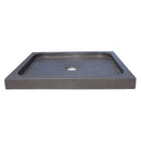 Black Andesite Square Shower Base Hand-carved from Solid Andesite Block (W)36" (L)36" (H)3"