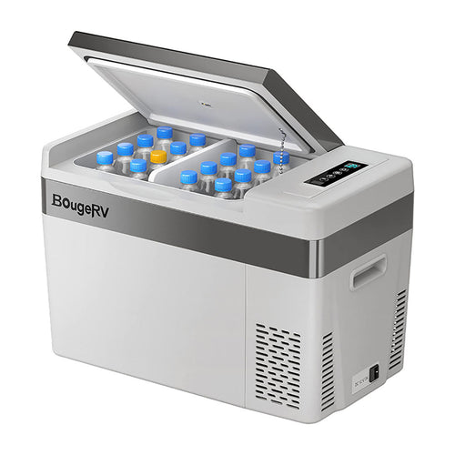 BougeRV 12V 30 Quart (28L) Portable Car Fridge (Gray)