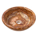 Brown Onyx Translucent Natural Stone Drop-in or Above Vanity Vessel Sink Polished (D)16" (H)6"