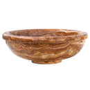 Brown Onyx Translucent Natural Stone Drop-in or Above Vanity Vessel Sink Polished (D)16" (H)6"