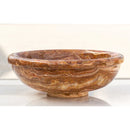 Brown Onyx Translucent Natural Stone Drop-in or Above Vanity Vessel Sink Polished (D)16" (H)6"