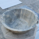 Natural Stone Bubble Gray Onyx Above Vanity Bathroom V Shape Sink (D)16" (H)6"