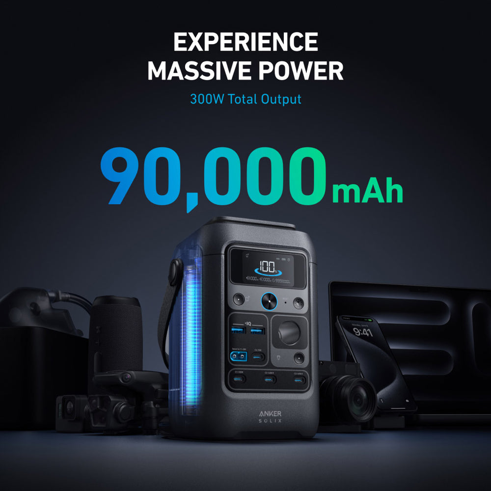 発電機・ポータブル電源 Anker Solix C300 Portable Power Station Amazon.com : Anker Portable Power Station SOLIX C300, 288Wh