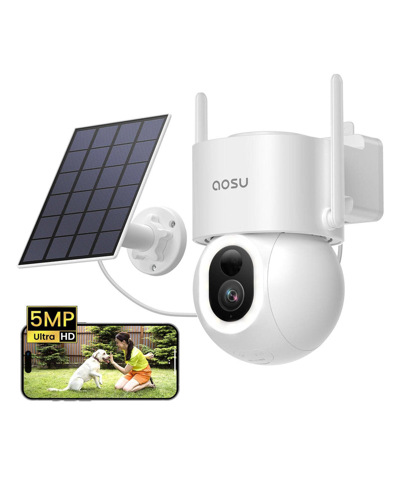 AOSU Security Cameras Wireless Outdoor - 3K/5MP Solar Powered 400