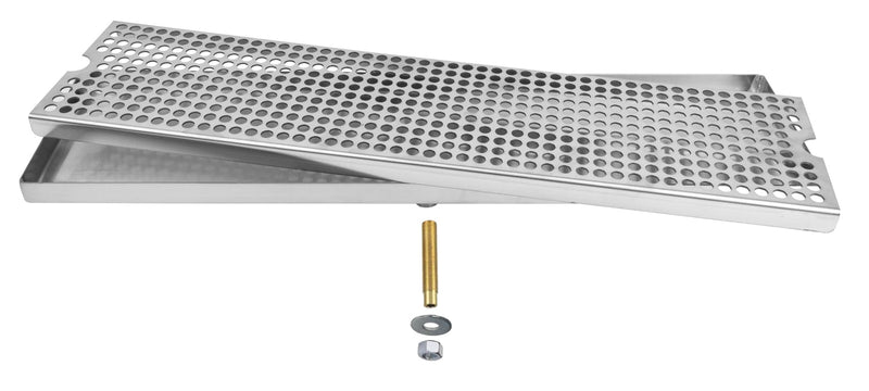 6" Deep Stainless Steel Drip Tray with Drain - Select Size