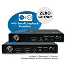 Extensor HDMI 4K por cable coaxial de hasta 100 metros - 4K a 60 Hz por cable coaxial de cobre RG-6 de 75 ohmios - Control IR bidireccional, salida de audio (CO-UHD330-K)