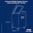 Commercial Single Chamber Vacuum Sealer with Dual 20” Seal Bar