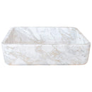 European Sugar Marble Rectangular Farmhouse Sink Semi-Polished (W)12.5" (L)18" (H)5"