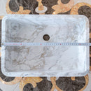European Sugar Marble Rectangular Farmhouse Sink Semi-Polished (W)12.5" (L)18" (H)5"