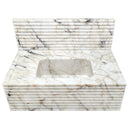 Calacatta Viola Gold Marble Wall-mount Bathroom Sink Horizontal Fluted
