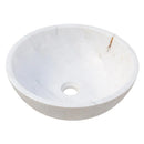 Calacatta White Marble Vessel Above Vanity Bathroom Sink Rough Exterior (D)16" (H)5"