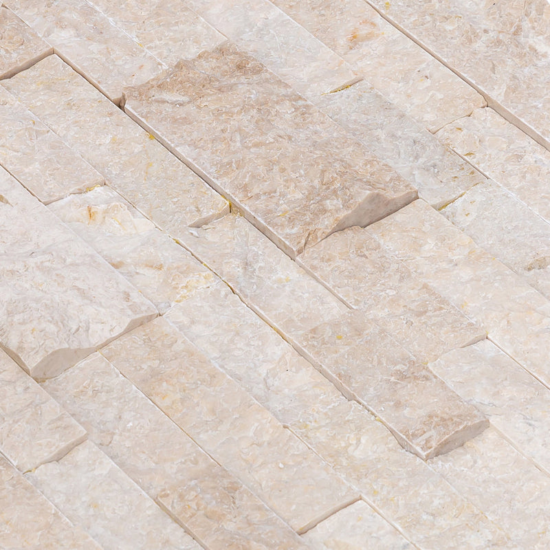 Cappuccino Beige Ledger 3D Panel 6"x24" Natural Marble Wall Tile - Full Truckload