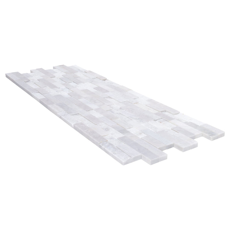 Carrara White Ledger Multi-surface 3D Panel 6"x24" Marble Wall Tile - Full Truckload