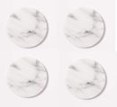 Marble 4" Round Coasters Semi-polished set of 4
