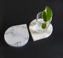 Marble 4"x5" Teardrop Coasters Semi-polished set of 2