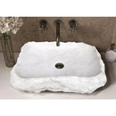 Carrara Marble Rectangular Rustic Natural Stone Above Vanity Bathroom Sink