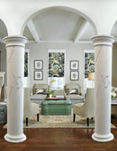 Statuario White Marble Doric Greek Hand-carved Column (D)16" (H)111"