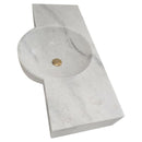 Carrara White Marble Above-vanity Wall-mount Bathroom Sink (W)16" (L)36"