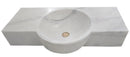 Carrara White Marble Above-vanity Wall-mount Bathroom Sink (W)16" (L)36"