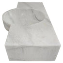 Carrara White Marble Above-vanity Wall-mount Bathroom Sink (W)16" (L)36"