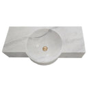 Carrara White Marble Above-vanity Wall-mount Bathroom Sink (W)16" (L)36"