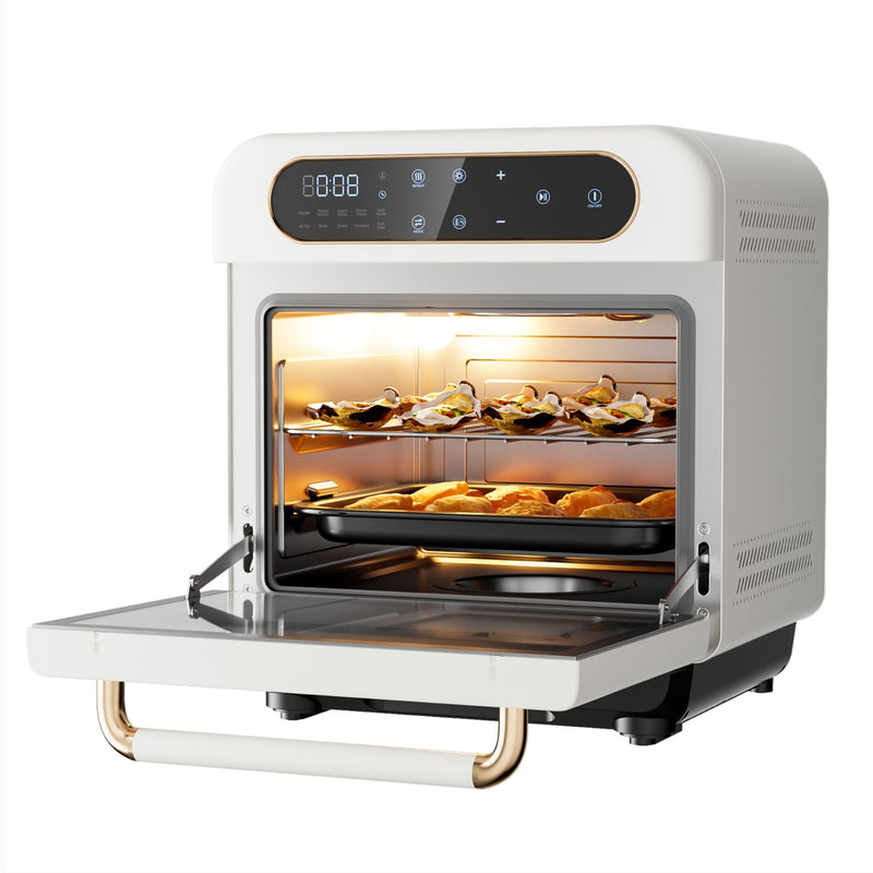 Horno de vapor 8 en 1 Ciarra Nosh con freidora de aire color marfil
